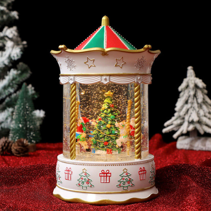 Nostalgische Weihnachtslaterne mit bewegter Szenen Karnz