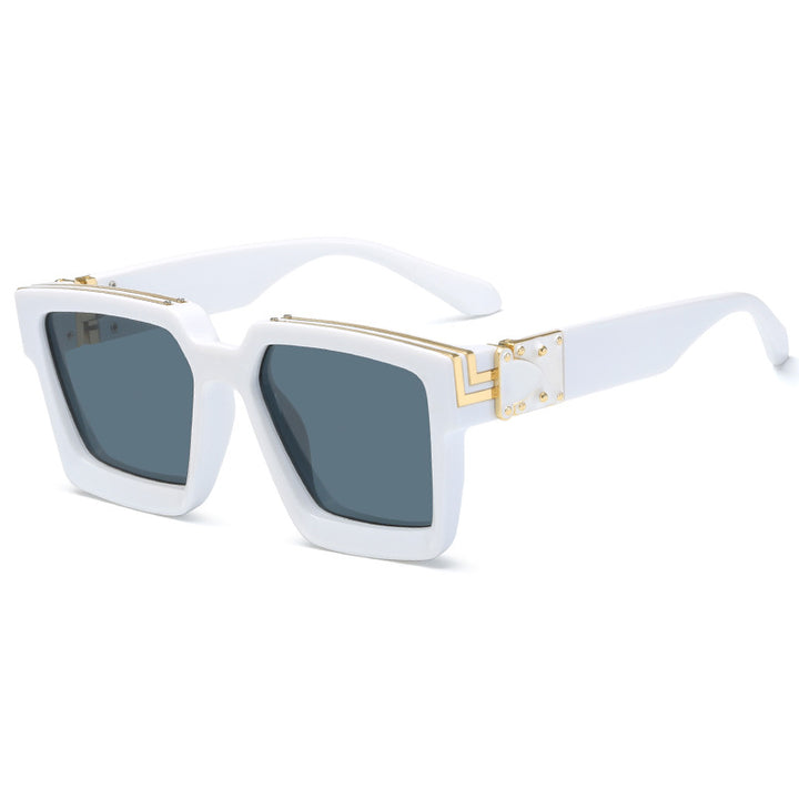 Damen quadratische Designer-Sonnenbrille mit auffälligem Rahmen Karnz