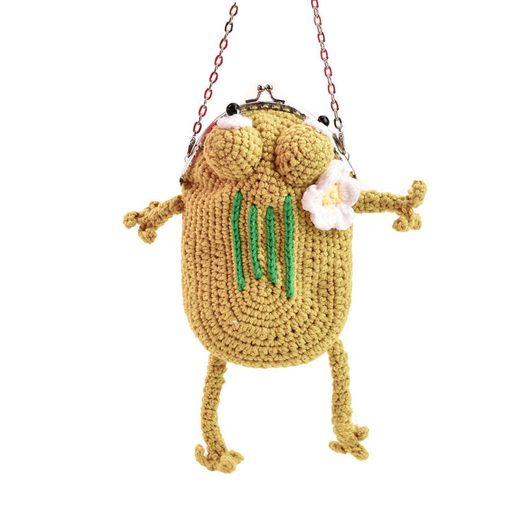 Froschförmige gehäkelte Mini-Handtasche