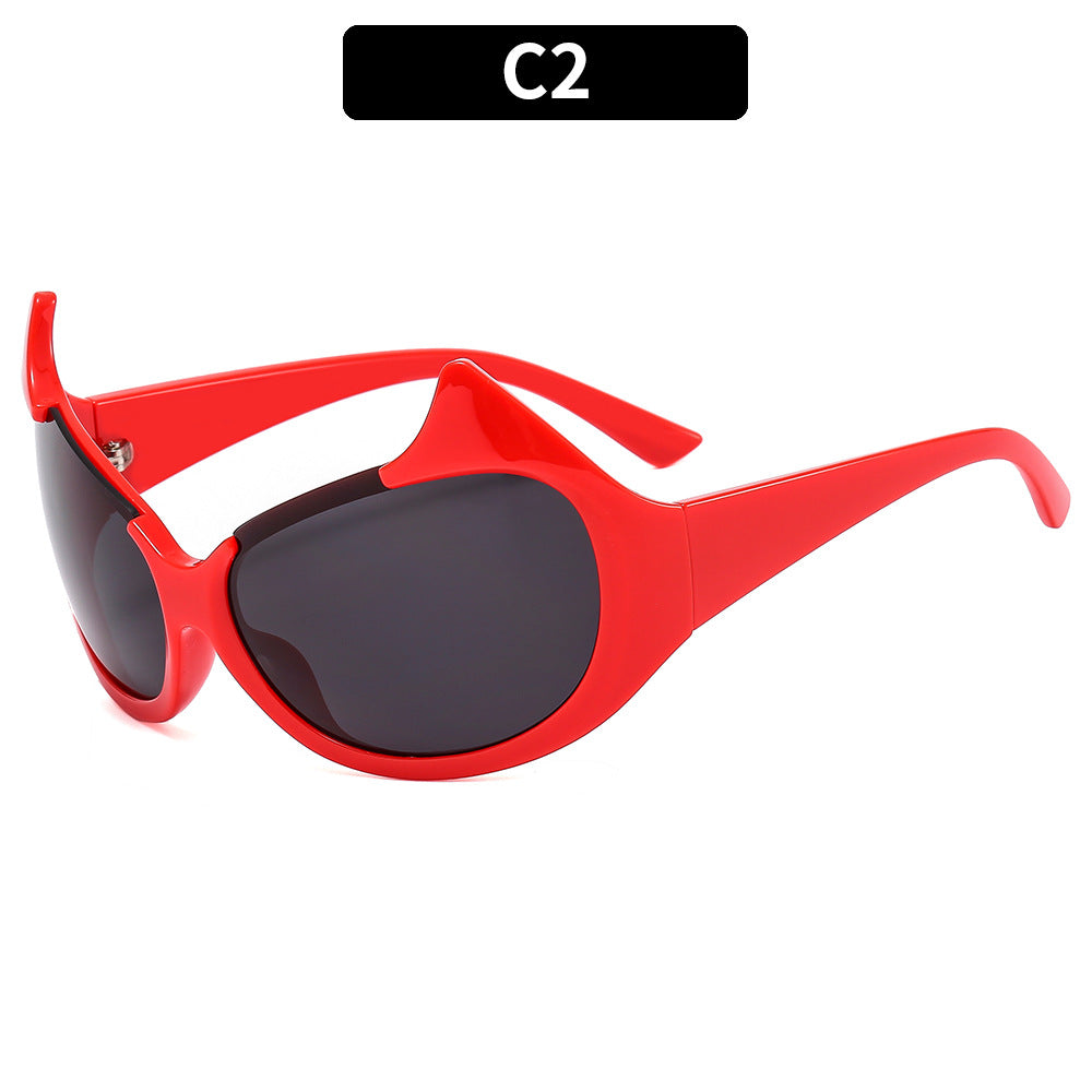 Künstlerische Retro Katzenaugen Sonnenbrille