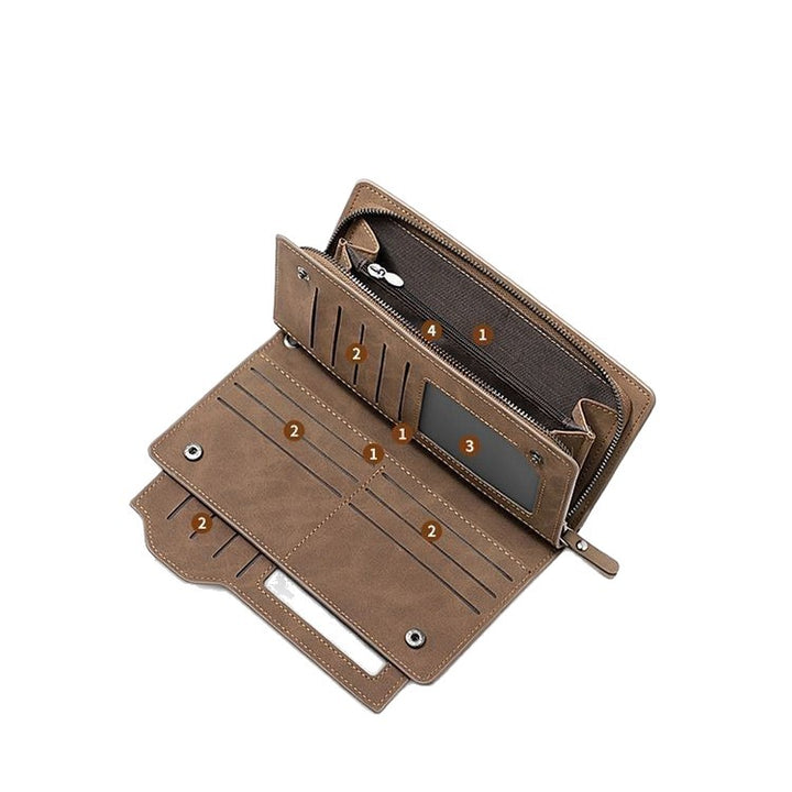 Elegante Leder Geldbörse mit Handgelenkband Karnz