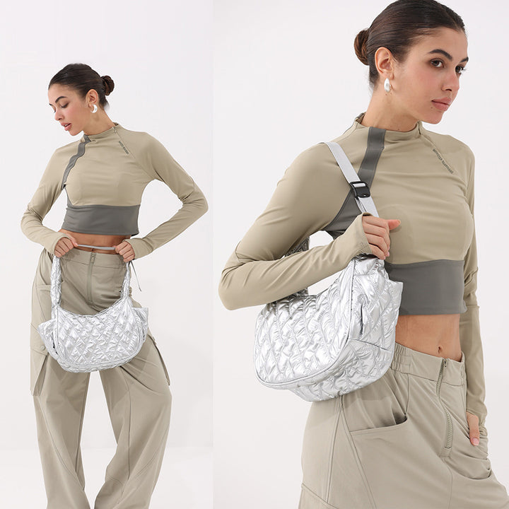 Gepolsterte Metallische Handtasche