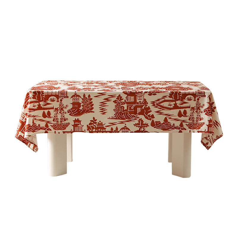 Rechteckige abwischbare Tischdecke im Halbkreis-Jacquard mit pflegeleichter Beschichtung Karnz