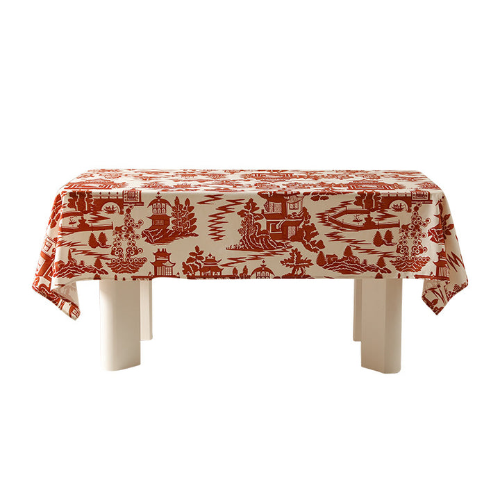 Rechteckige abwischbare Tischdecke im Halbkreis-Jacquard mit pflegeleichter Beschichtung Karnz