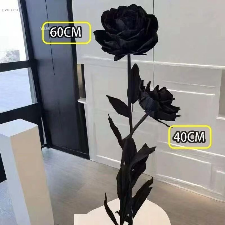 Künstlerische dekorative schwarze Rosen-Skulptur