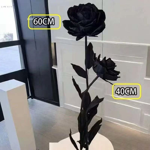 Künstlerische dekorative schwarze Rosen-Skulptur