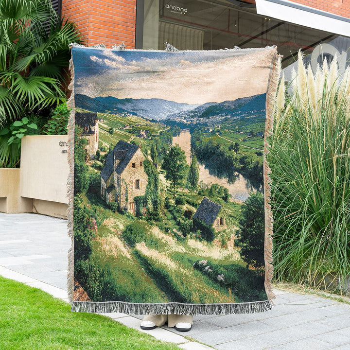 Szenische Landschaft Gewebte Wurfdecke