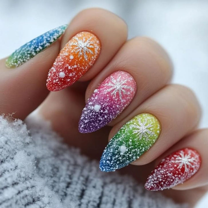 Kunstnägel Im Kreativen Glitzer-Gradient-Design Karnz
