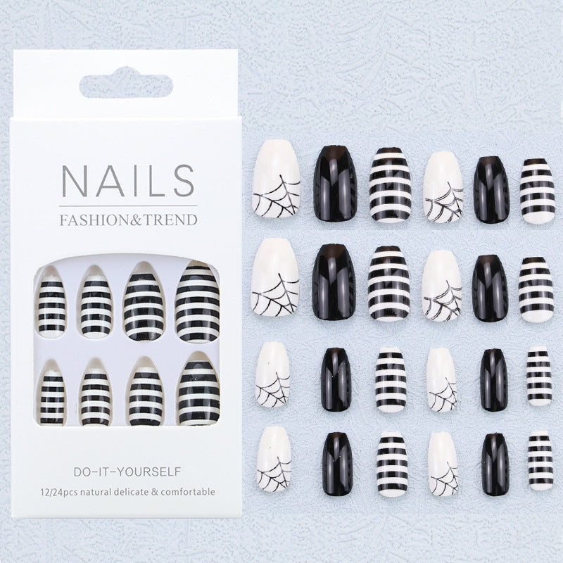 Künstlerisches Grafik Press-On Nagelset Karnz