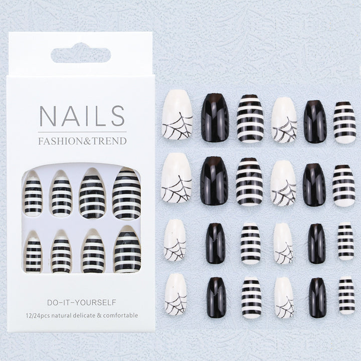 Künstlerisches Grafik Press-On Nagelset Karnz