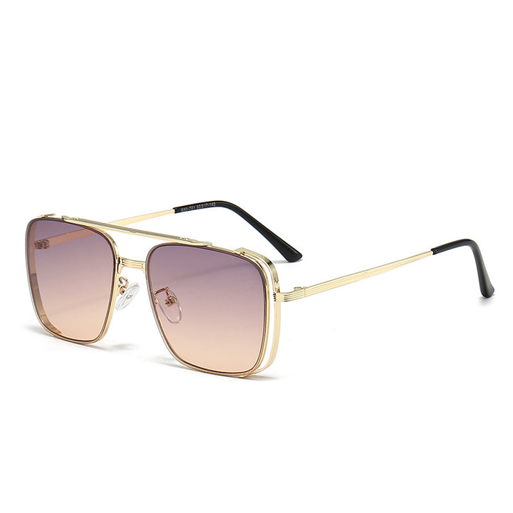 Damen modische quadratische Sonnenbrille mit elegantem Metallrahmen Karnz