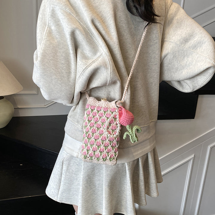 Häkelblumen-Themen Mini Tasche
