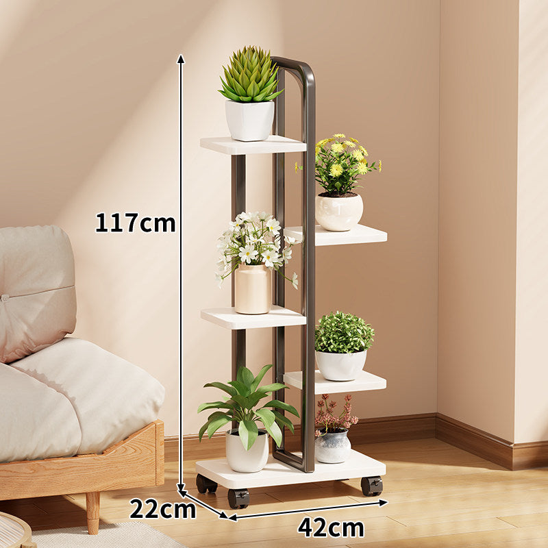 Rollendes vertikales Pflanzendisplay-Regal mit Bogengriff