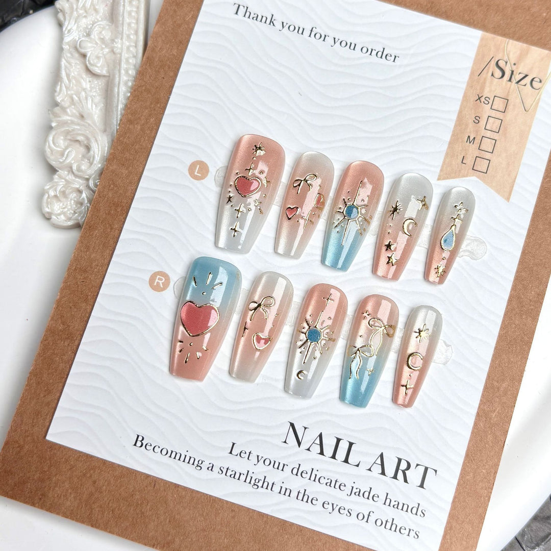Himmels-Themen Press-On Nagelkunst Set