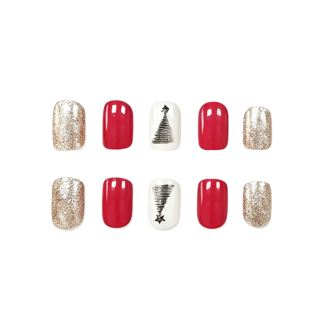 Festliche Baumdesign Nagelkunst Karnz