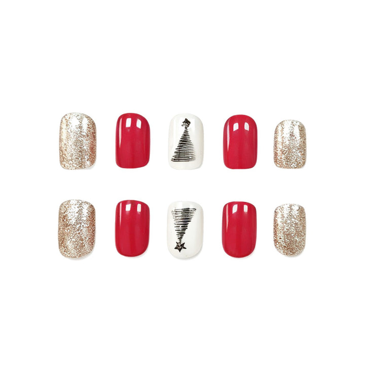Festliche Baumdesign Nagelkunst Karnz