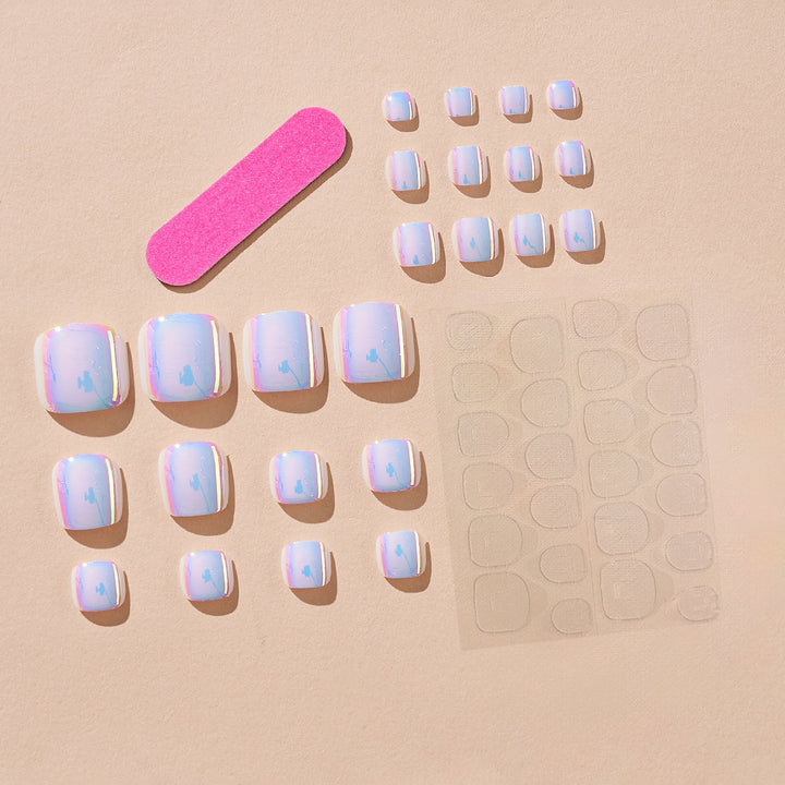 Künstlerisches Press-On-Nagelset mit schillerndem Finish Karnz