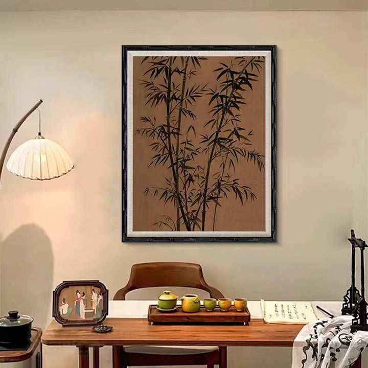 Elegante gerahmte Kunst mit traditioneller botanischer Illustration