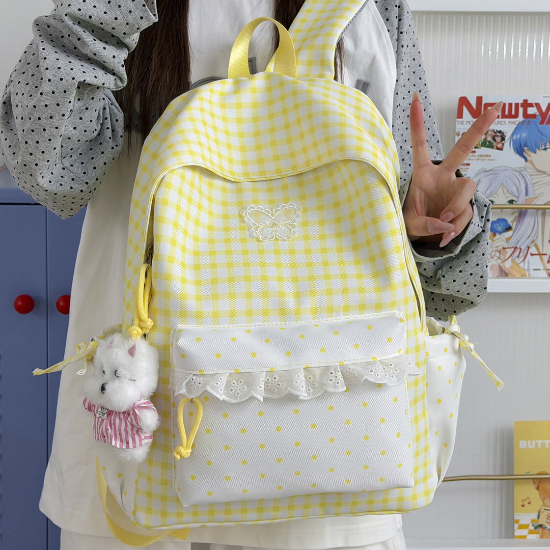 Spaß Gingham-Muster Rucksack Karnz