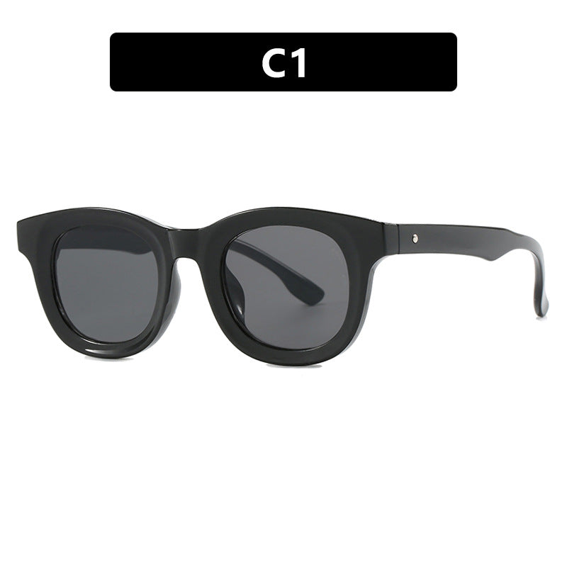 Damen stilvolle runde Sonnenbrille mit robustem Rahmen und schützendem UV-Filter Karnz