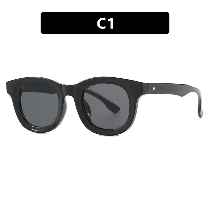 Damen stilvolle runde Sonnenbrille mit robustem Rahmen und schützendem UV-Filter Karnz