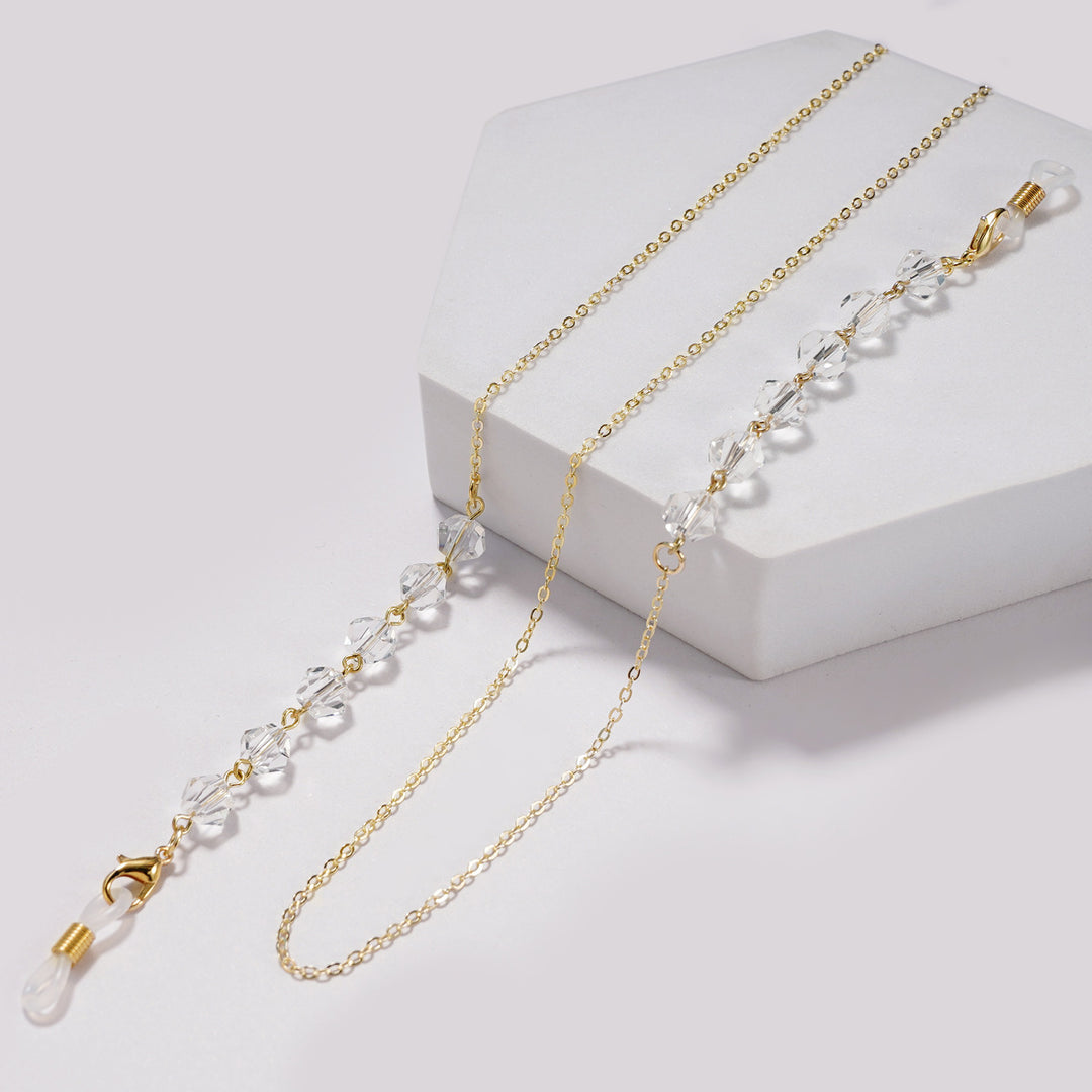 Elegante Kristallperlen Brille Kette Karnz