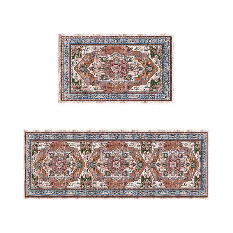 Vintage Floral Print Teppichset Karnz