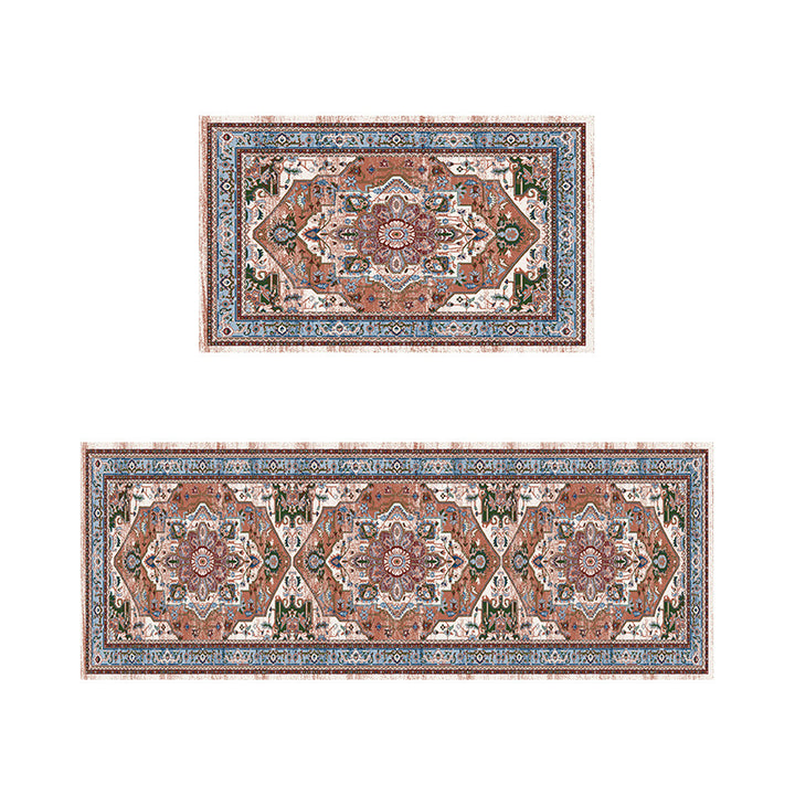 Vintage Floral Print Teppichset Karnz