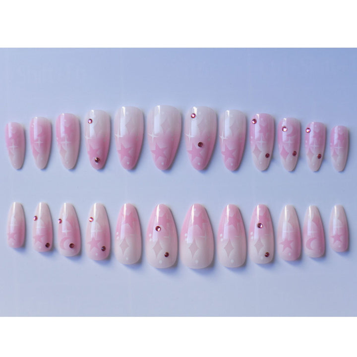Künstlerisches mit Sternen verziertes Nagelkunst-Set