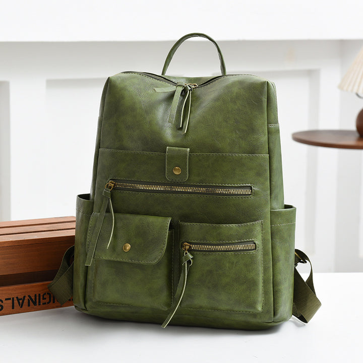 Stilvoller Multi-Taschen Kunstleder Rucksack Karnz