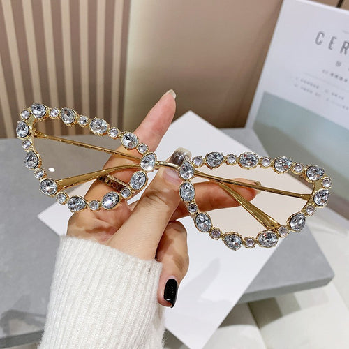 Glamouröse mit Rhinestones verzierte Sonnenbrille