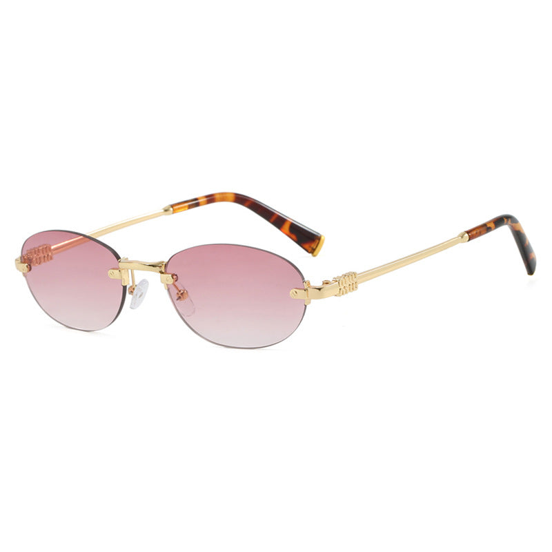 Damen modische Sonnenbrille mit ovalem Rahmen und edlen Akzenten Karnz