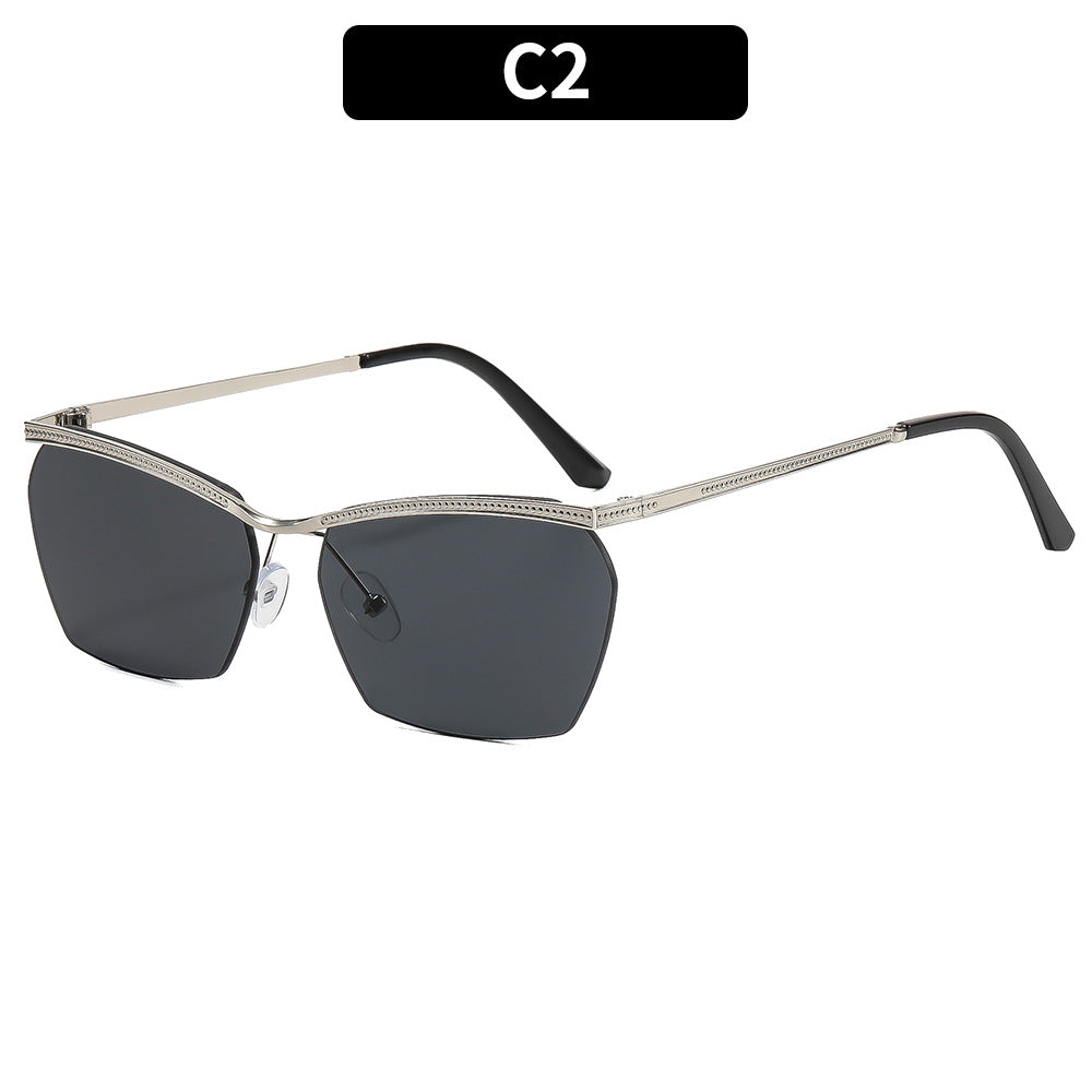 Damen Modische Sonnenbrille mit filigranem Rahmen und sanftem Farbverlauf Karnz
