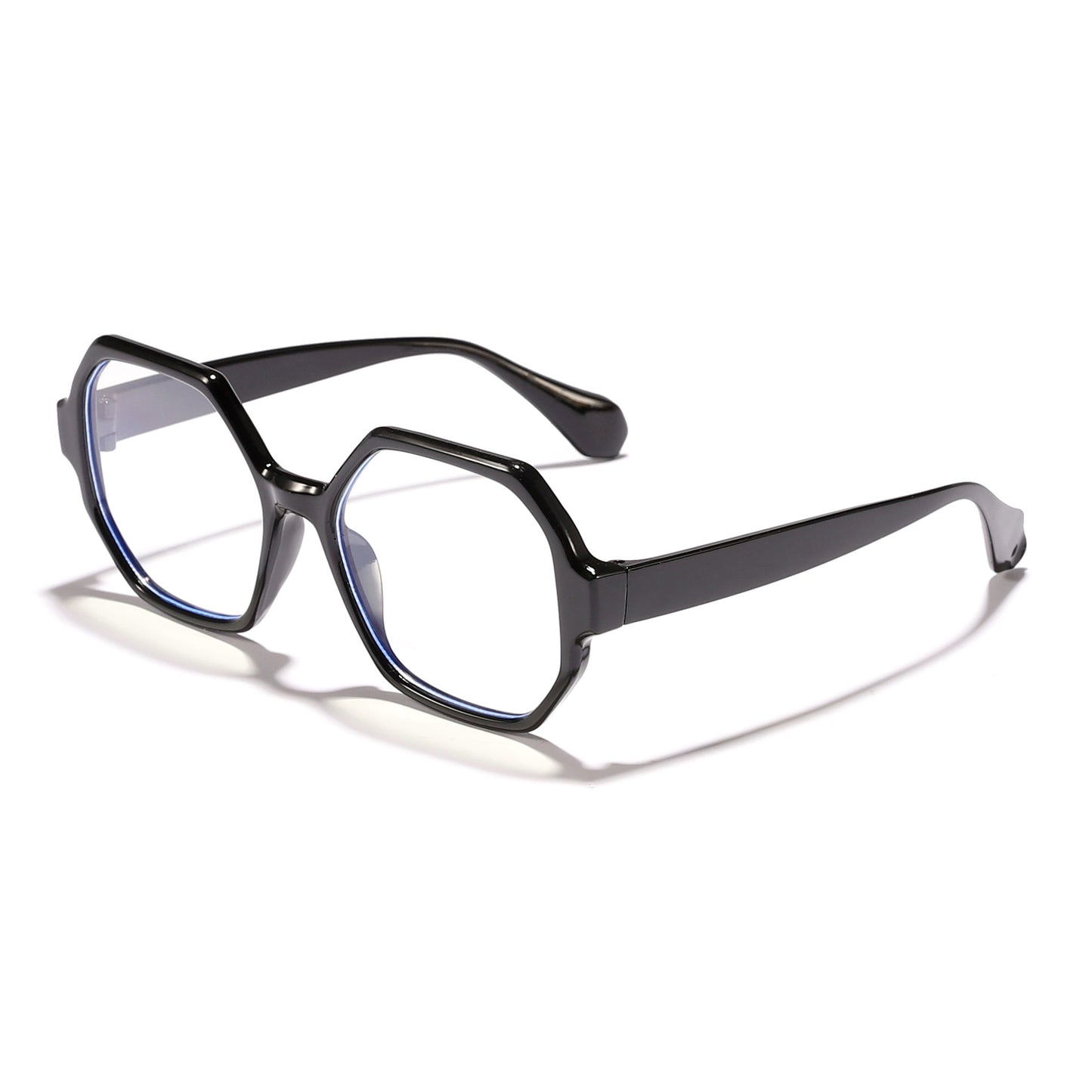 Damen modische Sonnenbrille mit hexagonalem Rahmen und UV-Schutz Karnz