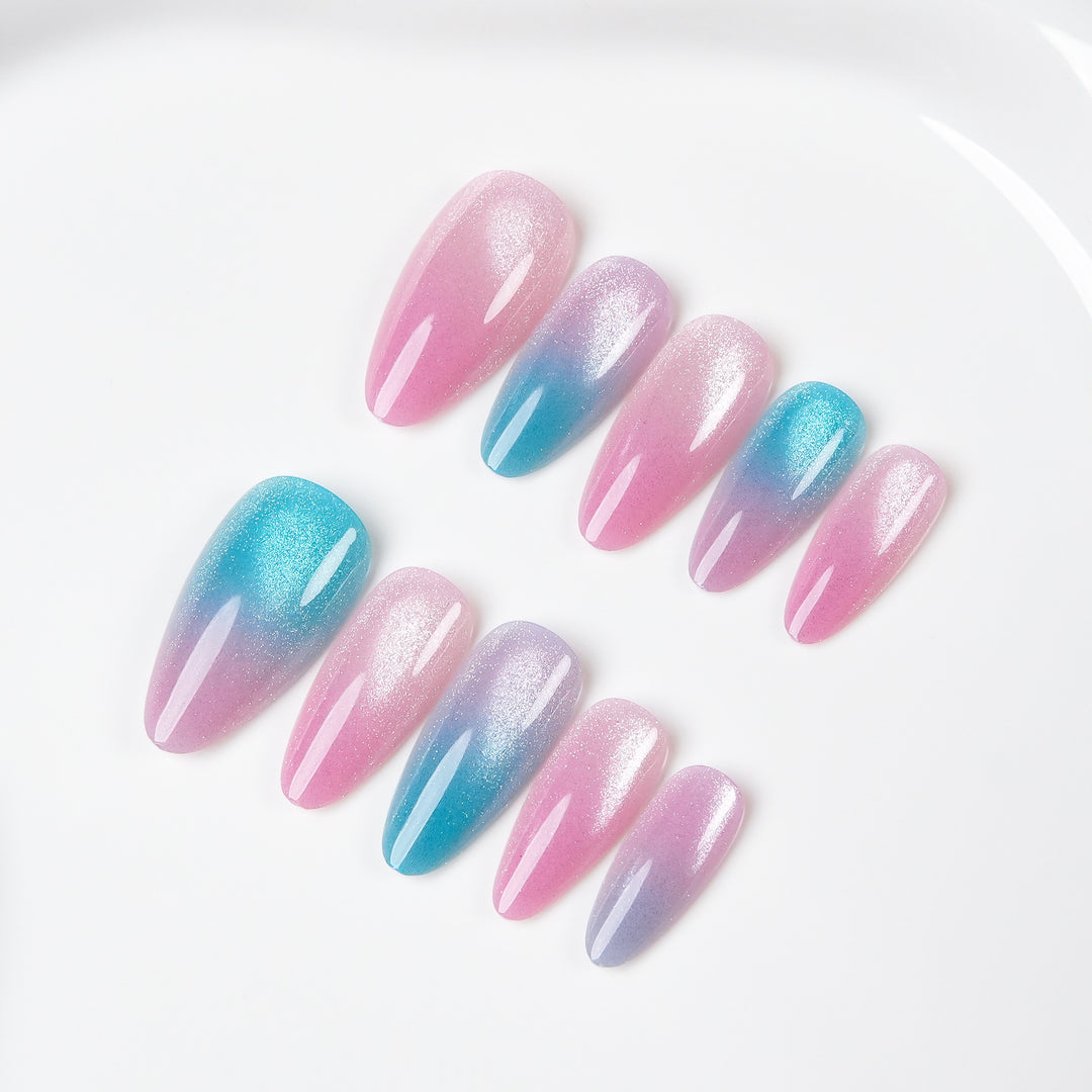 Glänzendes Ombre Press-On Nagelset