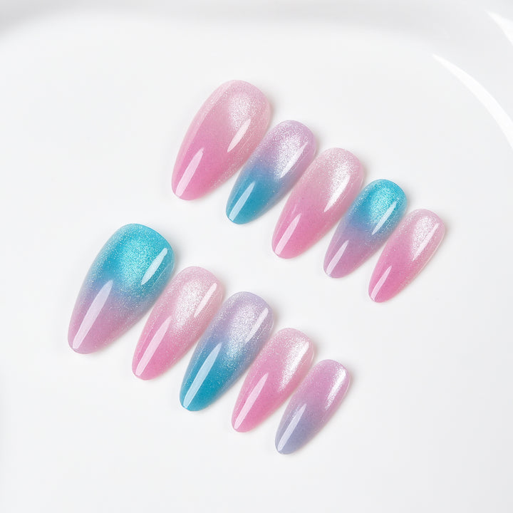 Glänzendes Ombre Press-On Nagelset