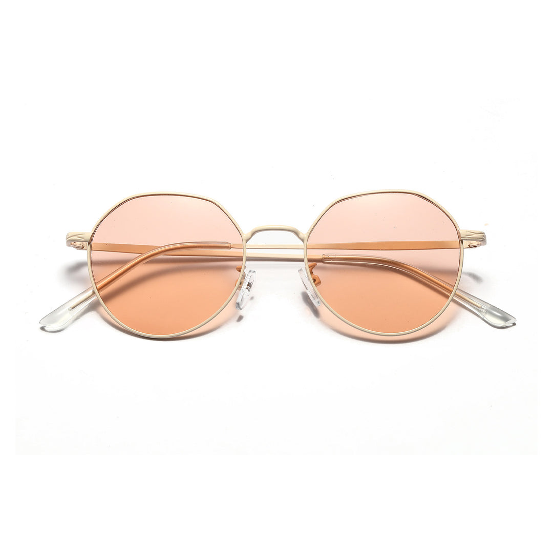 Damen runde Brille mit filigranem Metallgestell Karnz