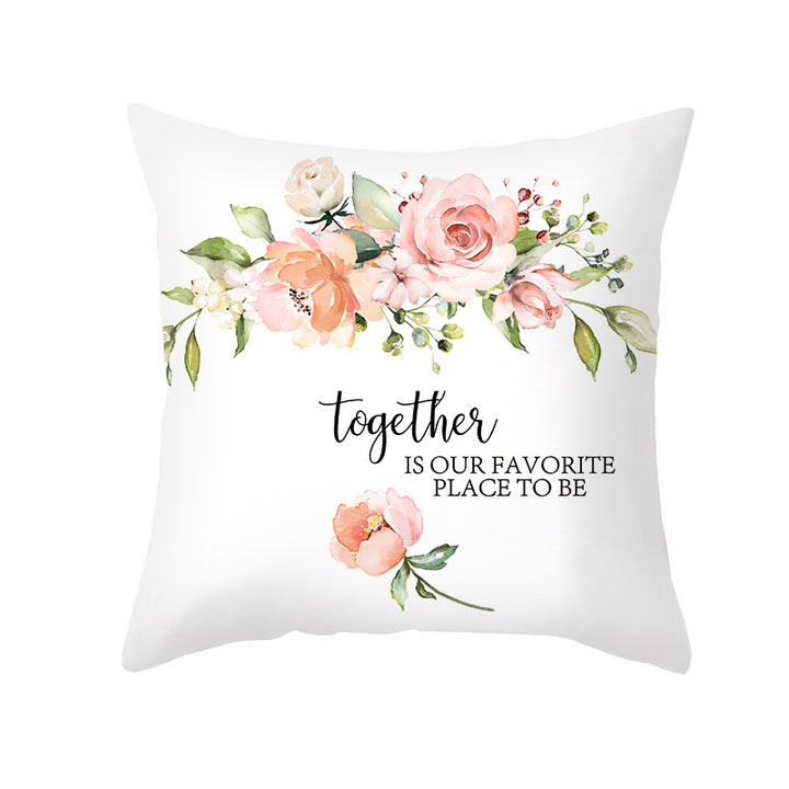 Floral Aquarell Rose Baumwoll-Leinen Quadrat Wurfkissenbezug mit unsichtbarem Reißverschluss