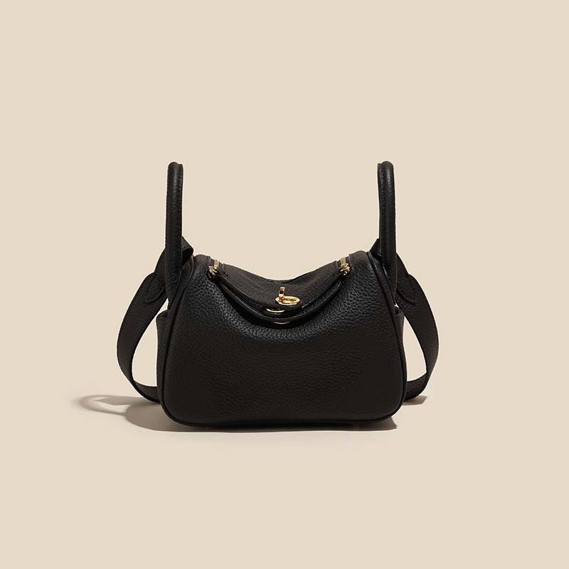 Strukturierte Lederhandtasche Karnz