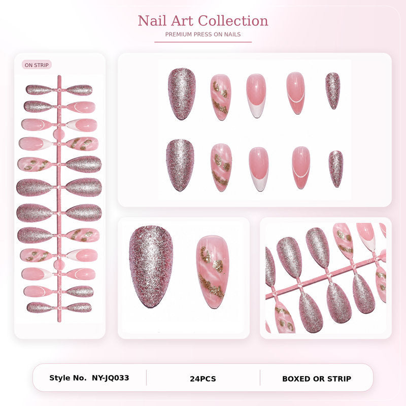 Premium Nagelkunst Set mit Glitzer und Blumenmuster Karnz