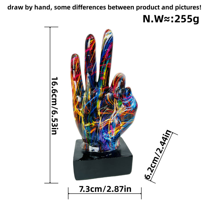 Stylische Hand-Skulpturen mit buntem Design Karnz