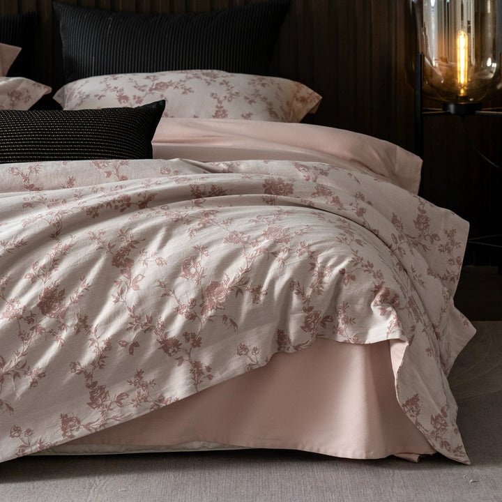 Luxus Baumwollsatin Wendebettbezug Set mit scrollendem Jacquarddruck und maßgeschneideter Säume
