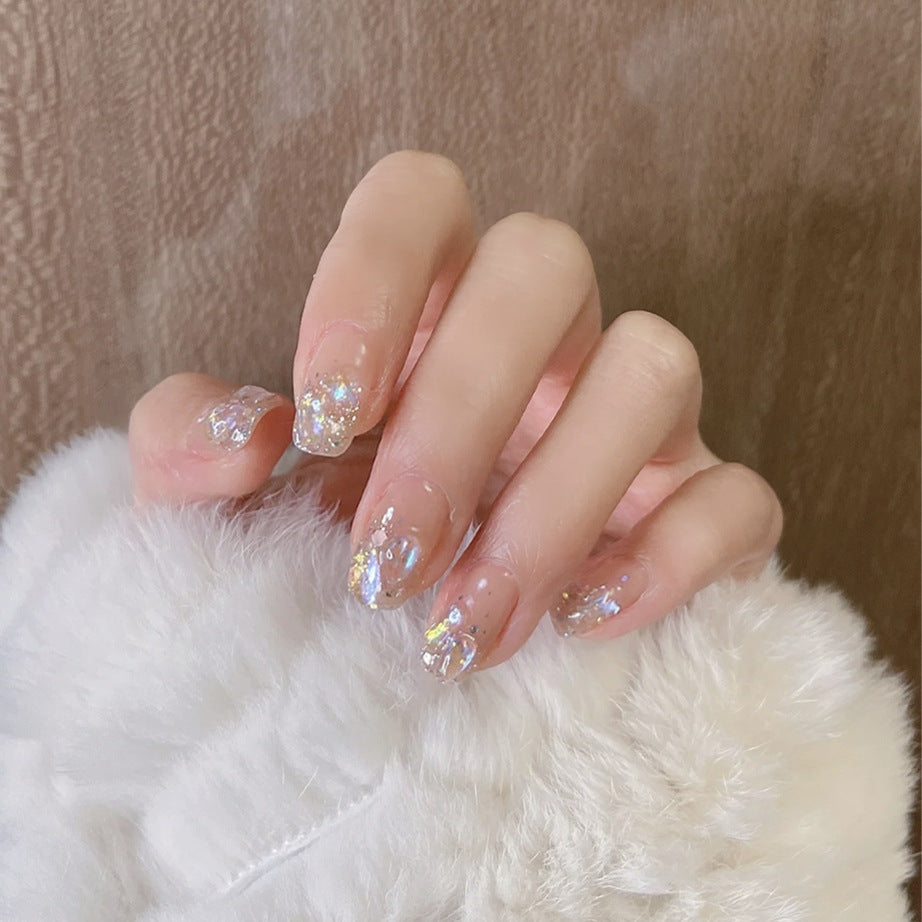 Elegante Glitzer-Press-On-Nagelkunst