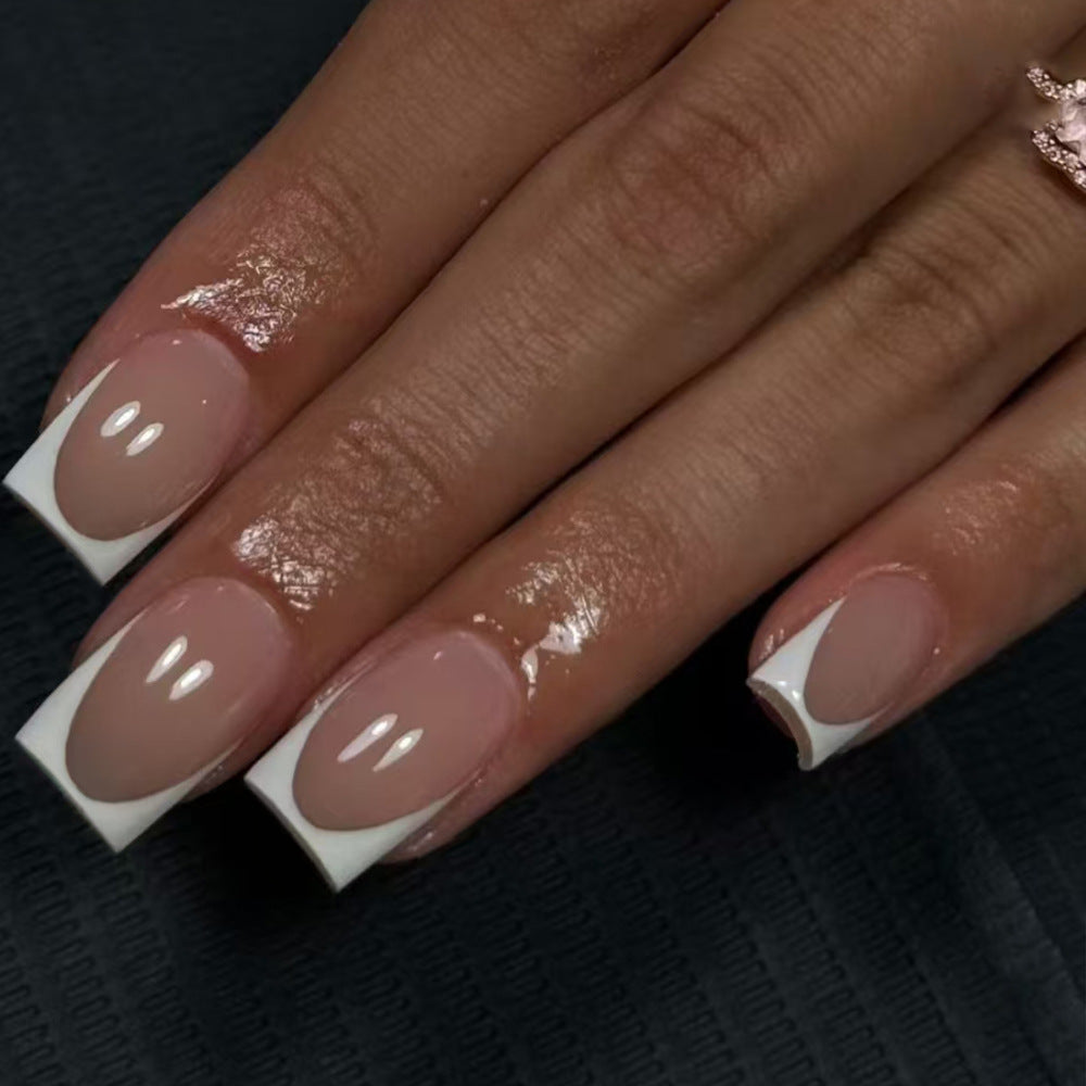 Elegante französische Spitze Acryl Druck-Nägel Karnz