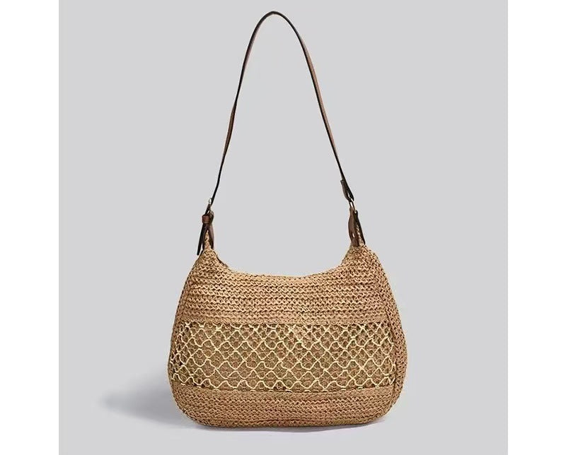 Damen Handtasche aus handgefertigtem Naturmaterial mit modischem Netzdesign Karnz