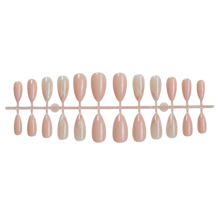 Elegantes, von Blumen inspiriertes Press-On-Nagel-Set Karnz