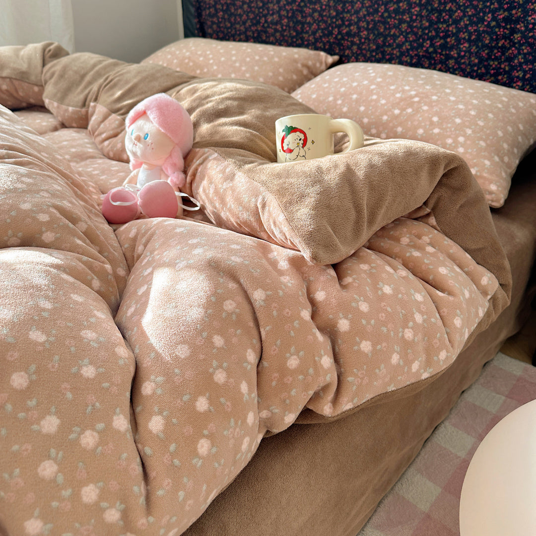 Kinderplüsch Wendebettwäsche Teddy Patchwork Komforter Bettset