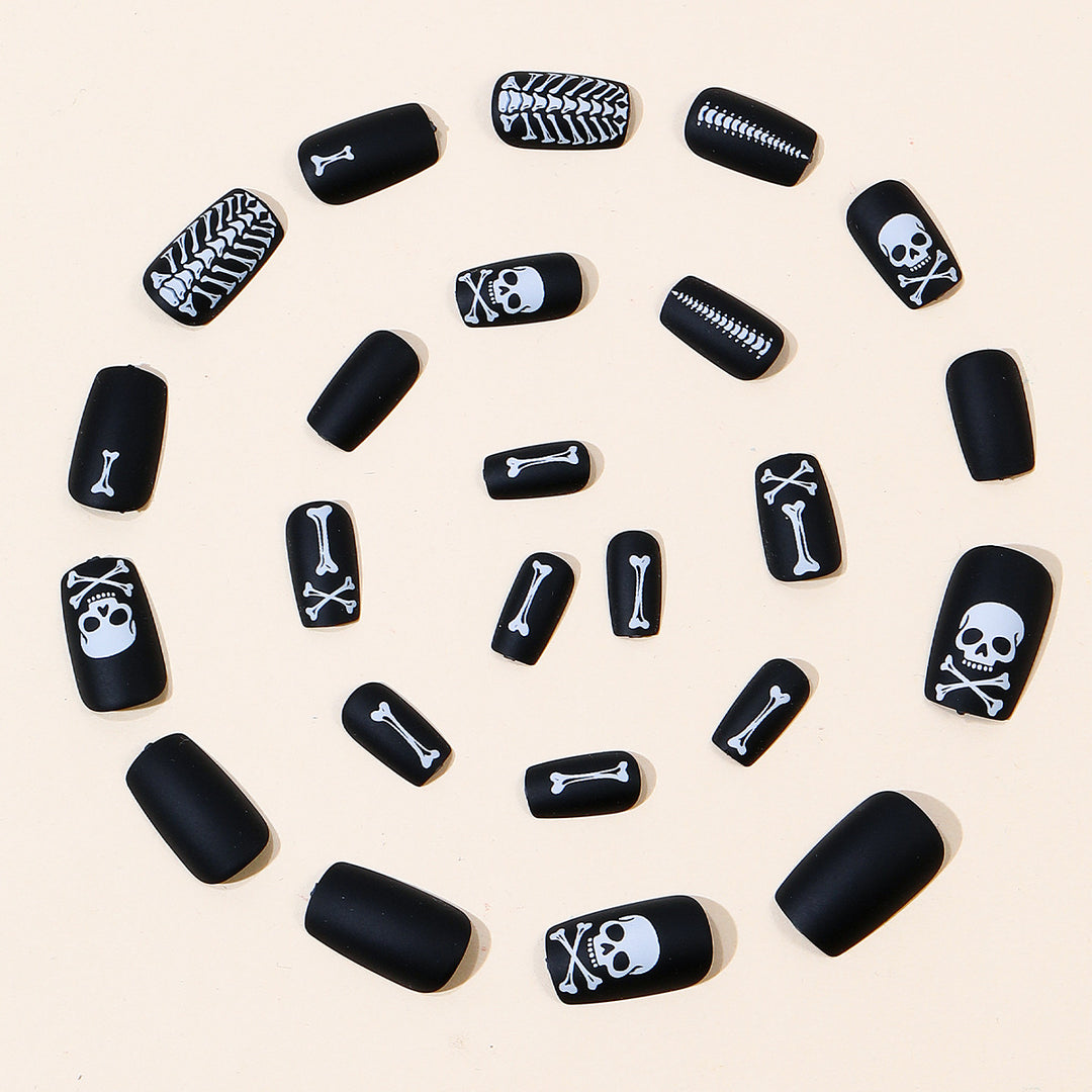 Gothic-Skelett-Themen-Nagelkunstverlängerungen Karnz