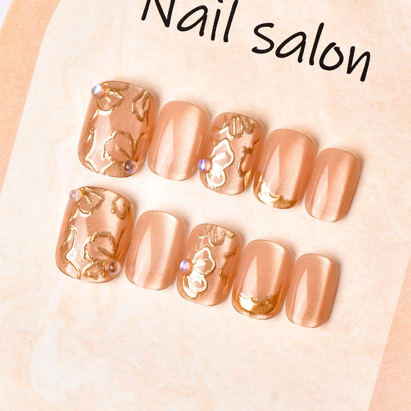 Elegantes Florales Design Press-On Nagelkunst Set Karnz 1790636584