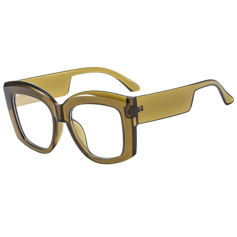 Damen modische Brille mit breitem, quadratischem Rahmen Karnz